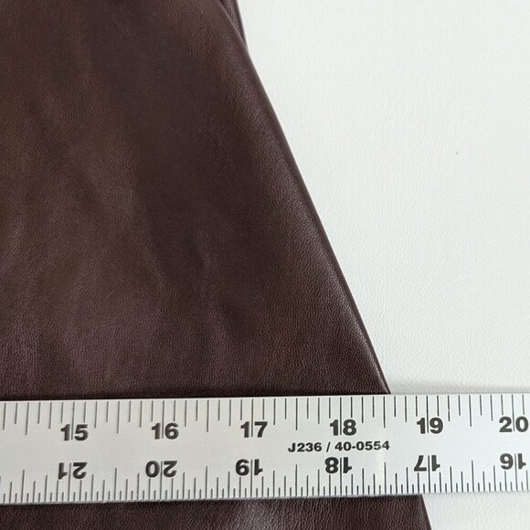 Banana Republic Factory Vegan Leather Dress Brown Size 0 Midi Length - Picture 8 of 9